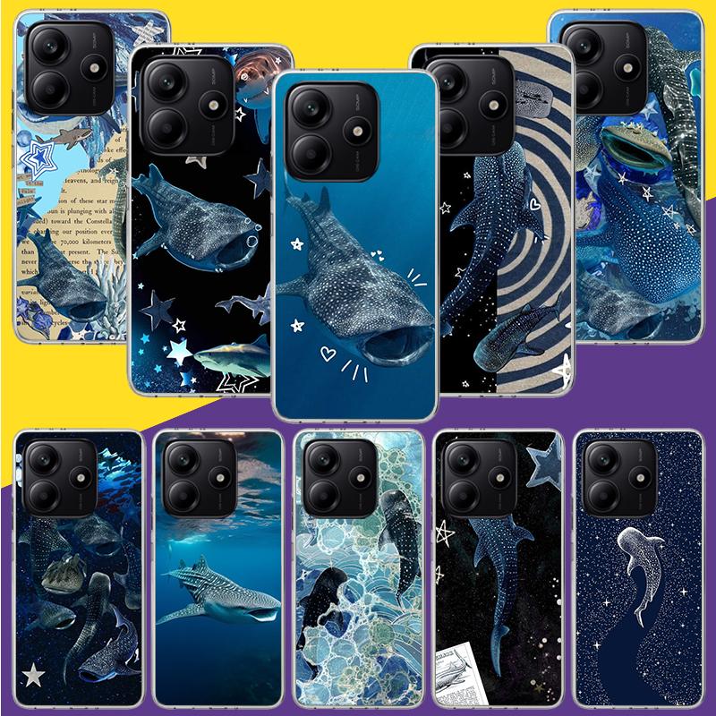 Чехол для телефона Ocean Whale Shark для Xiaomi Redmi Note 15 14 13 12S 12 Pro Plus 11S 11E 11 11T 10S 10 Арт Мягкий Чехол с Рисунком Redmi N