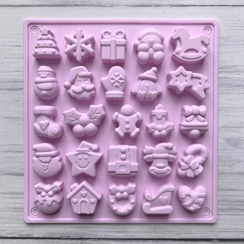 Christmas-themed silicone chocolate mold, made of food-grade silicone,featuring a variety of Christmas-themed molds, suitable for making chocolate