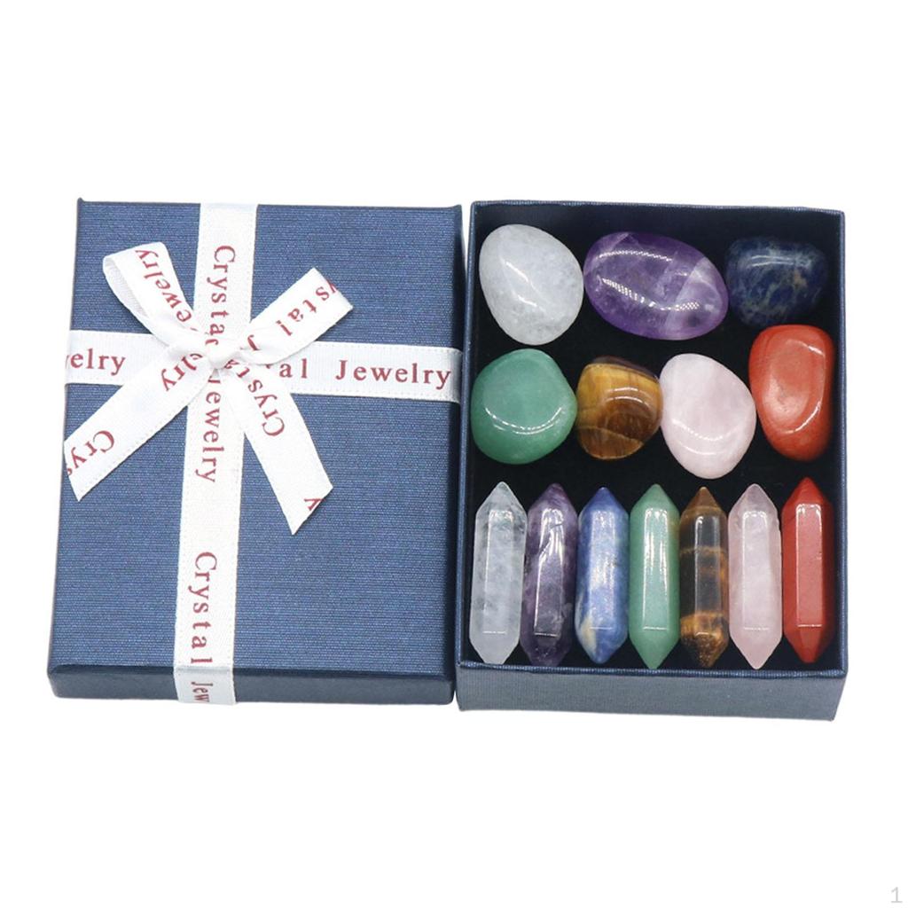 Набор из 14 разноцветных камней с двойными заостренными концами для подруги, занимающейся йогой