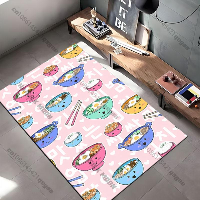 Cute food bowls pattern carpet Yoga living room room decor children's crawling mat doormat area rug games mat