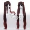 Game Impact Hutao Cosplay Costume Hu Tao Cosplay Wig With Hat Original Rings Double Ponytail Full Set