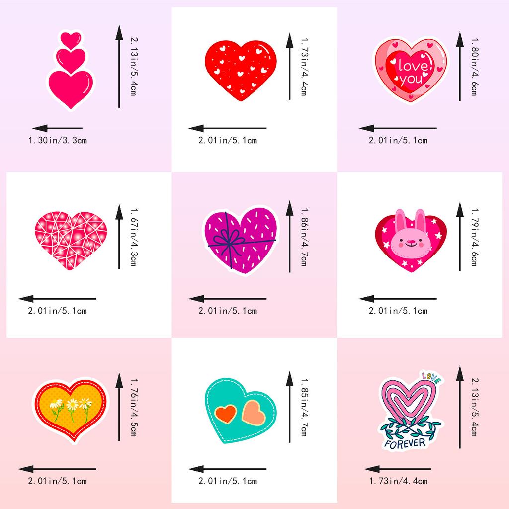 50 шт. Блестящие Милые Наклейки в Форме Сердечек - Кавайные Дудл Наклейки для Дневника, Скейтборда, DIY Крафта