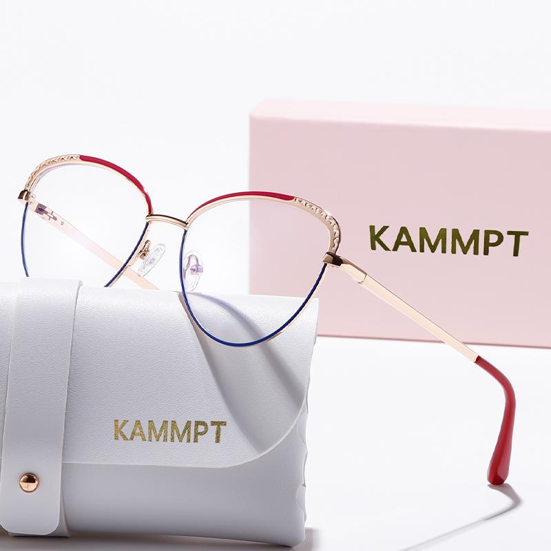 KAMMPT Женские очки «Кошачий глаз» 2024 Модные Винтажные Оптические Оправы с Блокировкой Синего Света Модный Дизайн Очки Без Рецепта