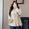 T-Shirt Tops Women Cotton Blouse Oversized Comfortable Stretch Long Sleeve T-Shirt Solid Color Loose Tops