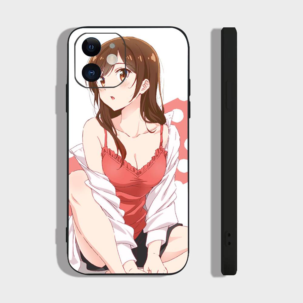 Чехол для телефона Mizuhara Chizuru из аниме «Девушка напрокат» для iPhone 17 Air 16 15 14 13 Pro Max 11 12 Черный силиконовый чехол