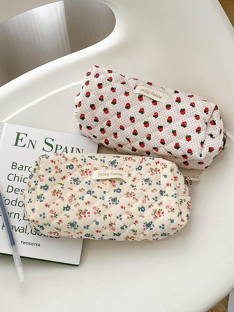Pencil Case Vintage Flowers Pen Box Bag Student Big Capacity School Supplies Gift Pencilcases