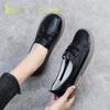 Весенне-летние повседневные лоферы на плоской подошве большого размера для женщин и девочек-студентов из натуральной кожи с низким верхом