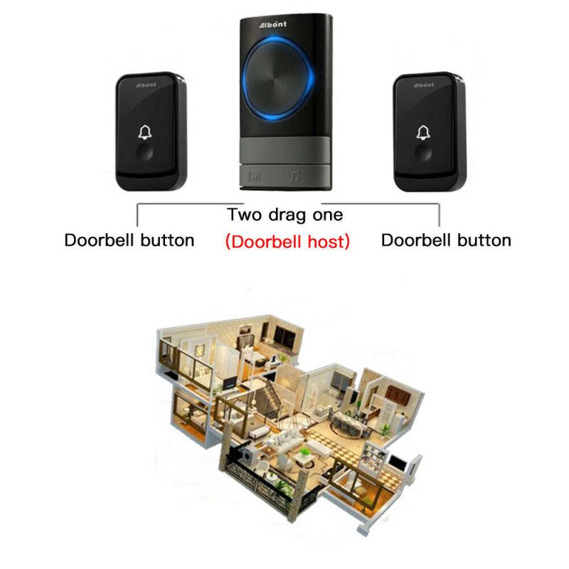Беспроводной дверной звонок, водонепроницаемая настенная вилка, громкий звуковой сигнал, светодиодная вспышка