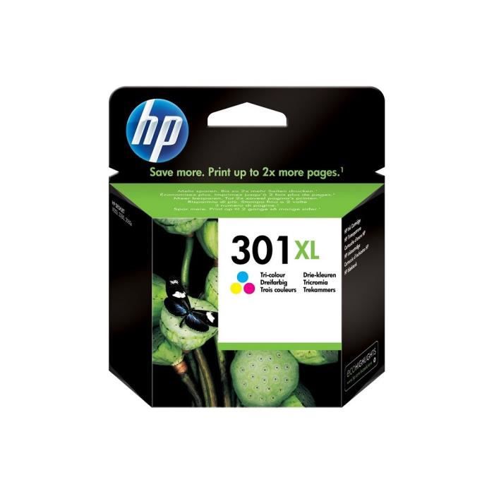 HP 301XL Cartouche d'encre trois couleurs grande capacité authentique (CH564EE) pour HP Envy 4505 et HP DeskJet