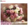 Huacan розовый пион Алмазная мозаика домашний декор 3D картина стразы полная квадратная алмазная вышивка свадебные подарки