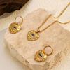 Chenhe Jewelry Women's Premium Stainless Steel Necklace Earrings Earrings Do Not Fade Devil's Eye Titanium Steel Earrings Necklace Set