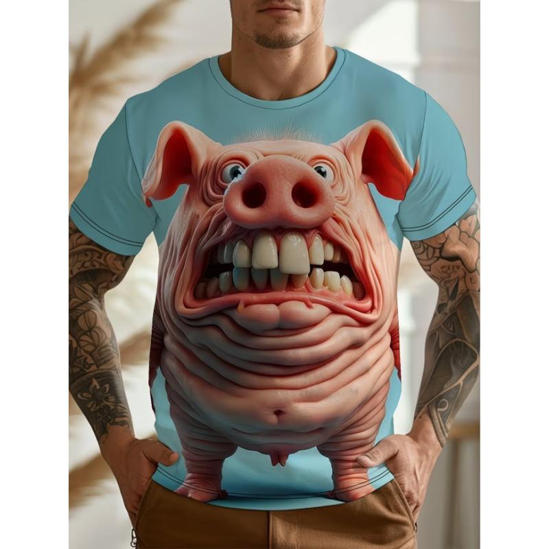 Смешная футболка с курицей и кофе для мужчин, 3D-печать мультяшного петуха, короткий рукав, повседневная, летняя