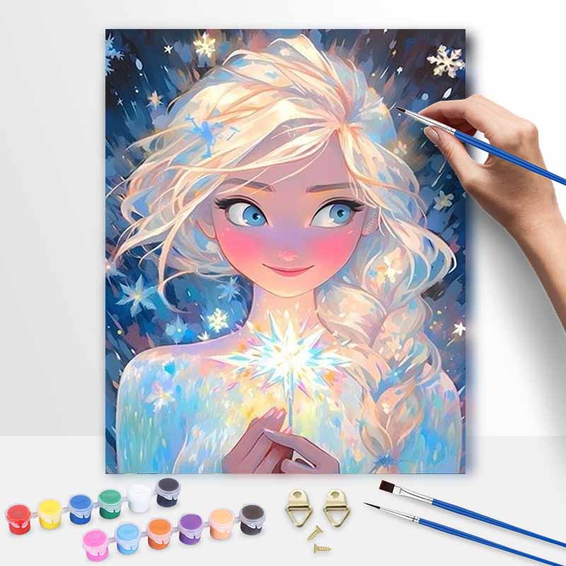 Disney Frozen Elsa digital oil painting diy handpainted coloring art home decoration creative wall decor gift canvas craft set 123