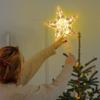 Christmas Glowing Tree Topper Five-pointed Star Transparent LED Shining Lamp Xmas Colorful TopStar Ornaments Navidad Decorations