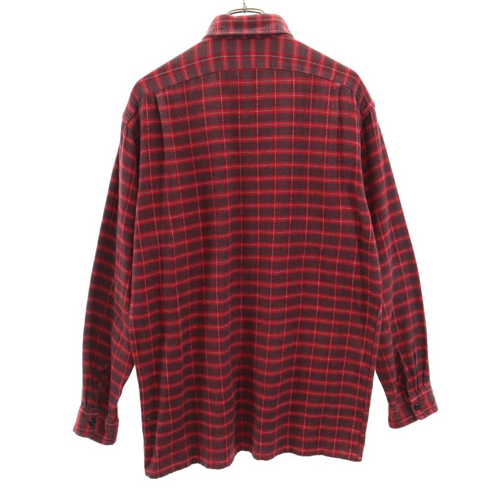 RRL 90-х Красная 3 звезды Начальная бирка Старая Рубашка в клетку с длинным рукавом Ralph Lauren Мужская Б/У