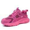 Fashion Pink Lightweight Work Safety Shoes Women Men Breathable Sneakers Steel Toe Shoes Indestructible Safety Boots Spring Autumn Protective Work