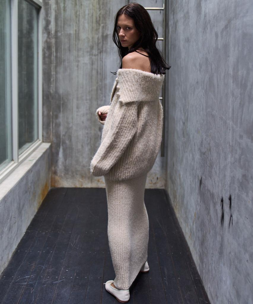 Grida J Wool Blend Ribbed Maxi Skirt_Beige