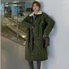 Утолщенная флисовая подкладка из овечьей шерсти, женское хлопковое пальто средней длины, свободного кроя, корейский стиль, осень-зима, новая женская верхняя одежда