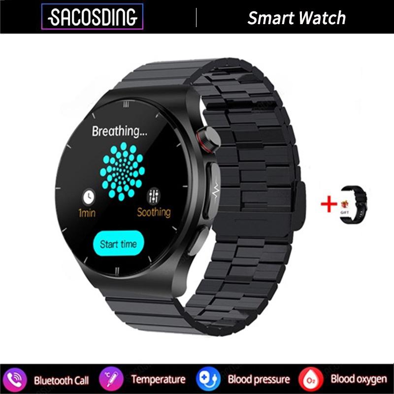 2024 Новые умные часы для мужчин ЭКГ + ППГ + ВСР Bluetooth Звонок Голосовое управление Часы артериального давления Кислород в крови Трекер здоровья SmartWatch