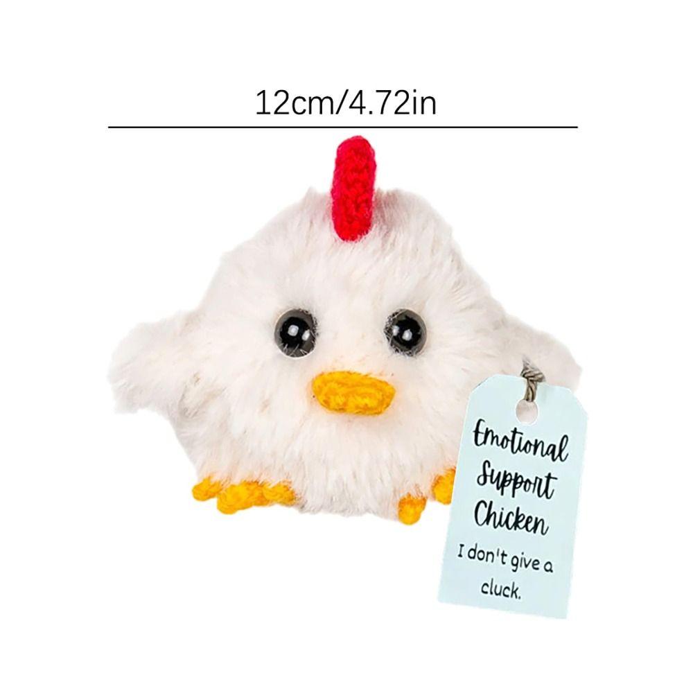 Cute Positive Knitting Chicken Doll Handmade Plush Animal Figures for Friends Kids