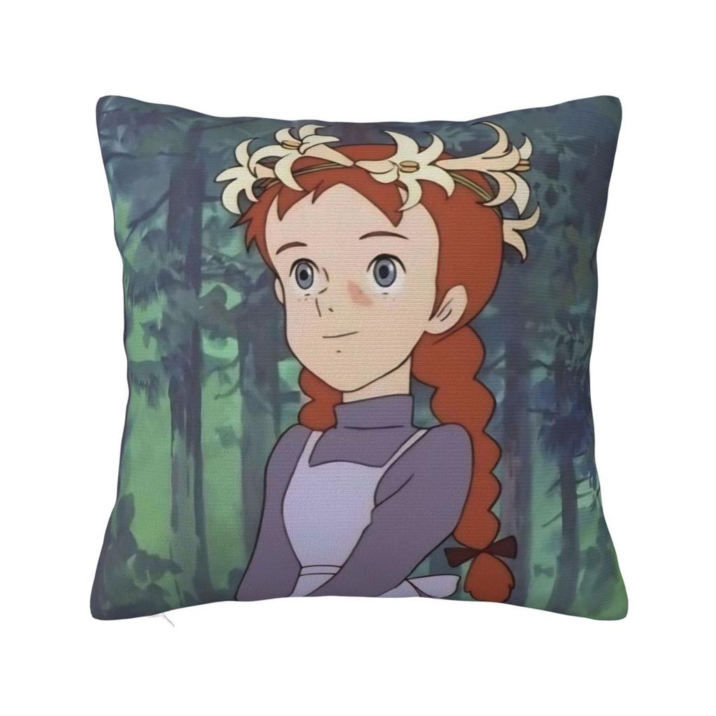 Pillow Cover Cartoon Manga A-Anne Of Green Gables Pattern Cushion Cover Trendy Pillow Case For Living Room Chair Pillowcases