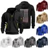 Men's Printed Sweatshirt Hoodie Zipper Arm Pocket Cardigan Men's Sports Large Size Casual Hoodie