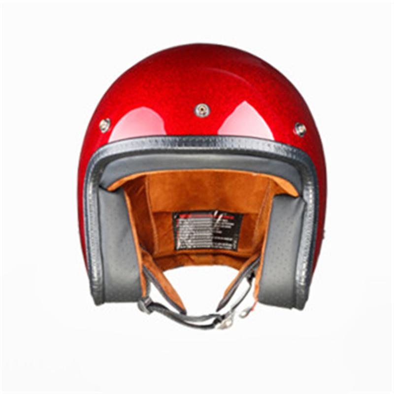 Мотоциклетный шлем 3/4 с открытым лицом, винтажный шлем Casco, реактивный скутер, велосипедный шлем, ретро, ​​одобренный в горошек, шлем, золотой блеск