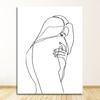 Posters And Prints Wall Pictures For Living Room Decor Abstract Line Drawing Love Kiss Sexy Girl Wall Art Canvas Painting Nordic