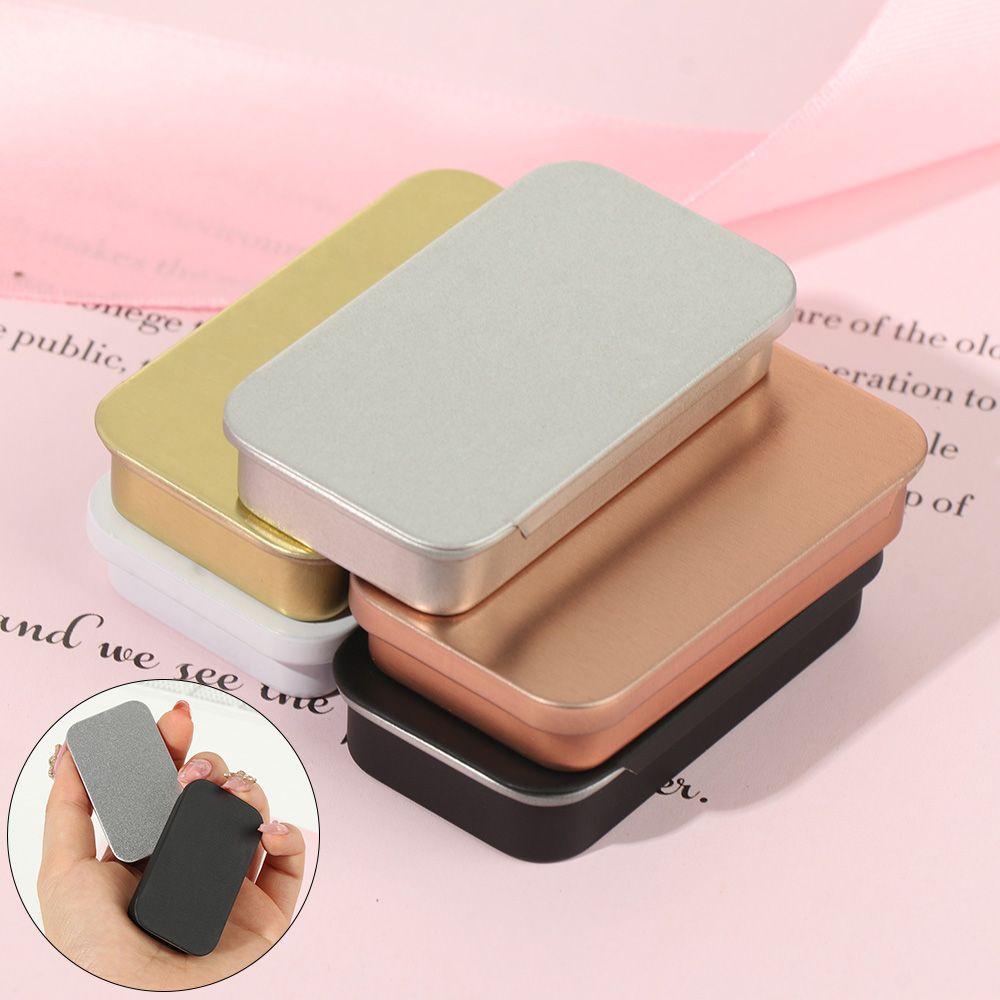Eyebrow Soap Box Tinplate Push Rectangular Empty Tins Box Containers Small Storage Home Organizer