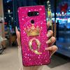 Fashion Unique Crown Letter A To Z Phone Case For LG K40S LM-X430 Bumper Silicone Black Case For LG Q70 Shockproof Soft Cover