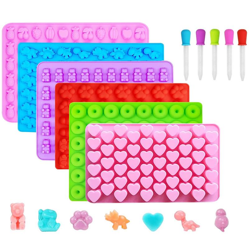 Форма для мармеладных мишек Силиконовая форма для шоколада с 2 пипетками Сделай сам Динозавр/Медведь/Сердце и Мини-пончики Праздничная форма для выпечки