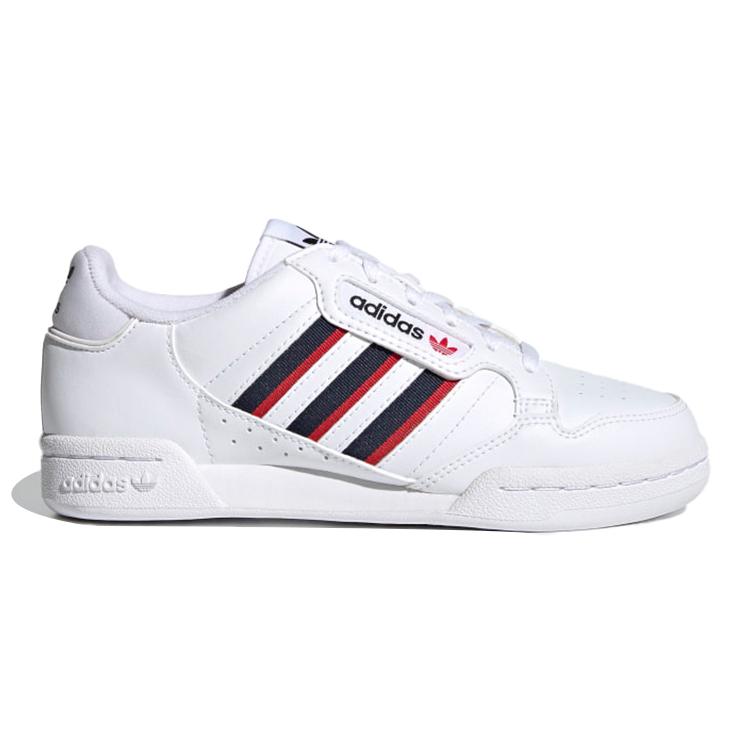 adidas Оригинальные Continental 80 Удобные Устойчивые к истиранию Низкие Детские Кроссовки для скейтбординга Белый Красный Синий Унисекс FX6088