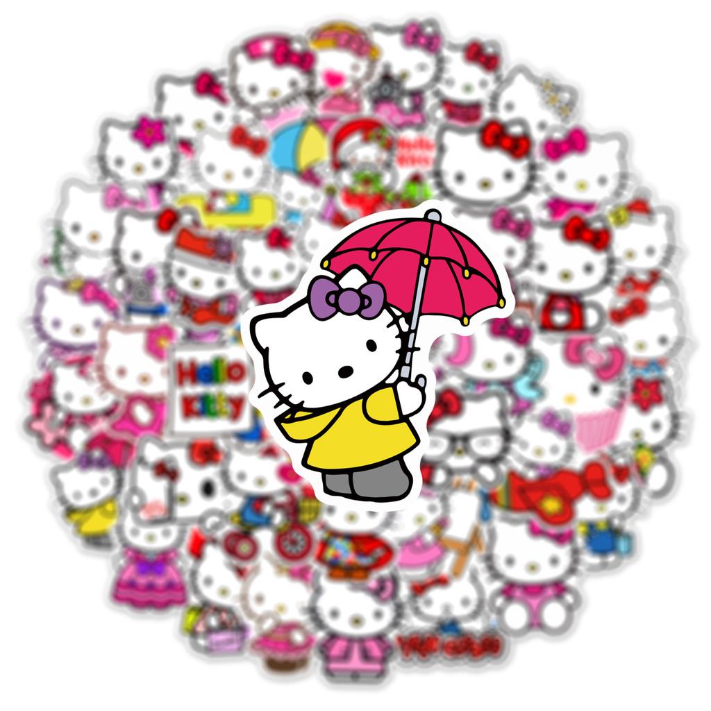 50 шт. Милые наклейки Hello Kitty Водонепроницаемые виниловые наклейки Декор для DIY для телефона, ноутбука, iPad, термоса, бутылки для воды, багажа, блокнота