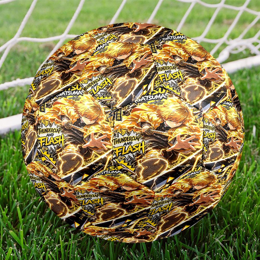 Demon Slayer Print Size 5 Soccer Ball, Standard Match Football for Sports Game and Team Practice, Ideal Gift for Soccer Fans
