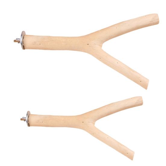 Parrot Perch Stand Y-Shaped Wood Birds Cage Parakeets Cockatiels Conures Macaws Finches Lovebirds Paw Grinding Climbing Standing Branch Pet Supplies