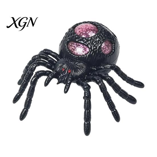 Halloween Party Decoration 1/4Pcs Glitter Spider Squeeze Toy, Stress Relief Realistic Scary Gadget Fake Prank Toy Portable Reliever