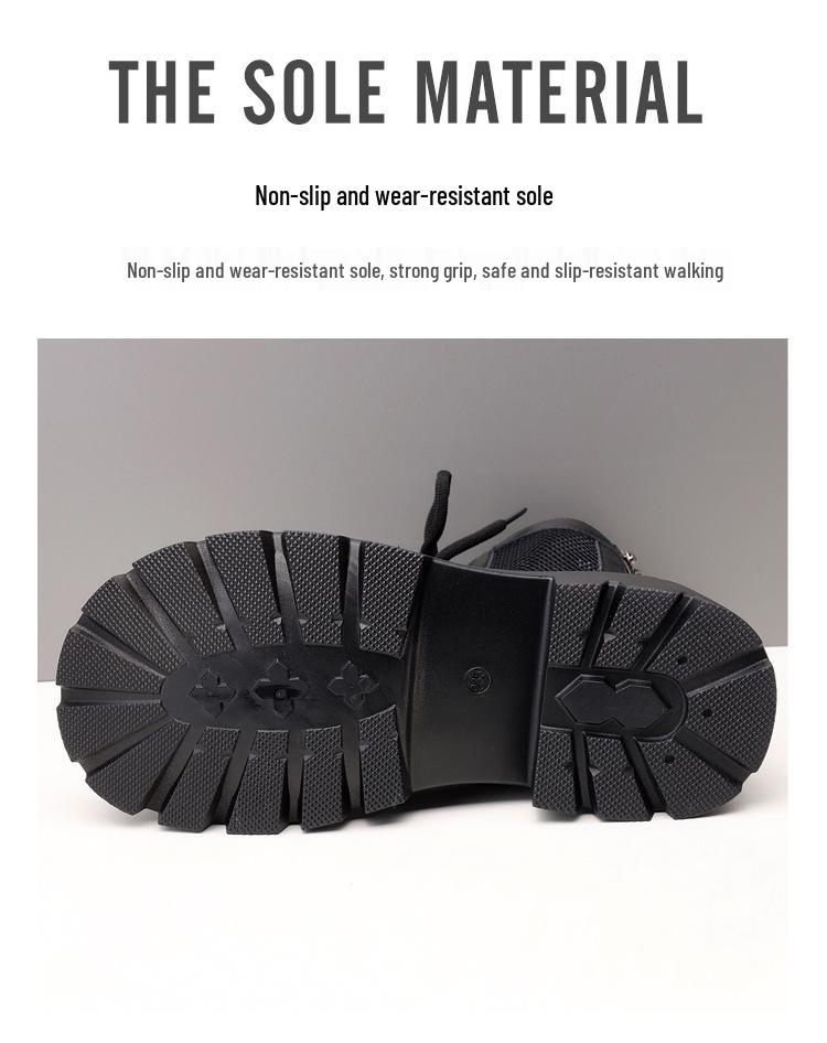 2025 Женские ботинки Мартин в британском стиле из сетки и кожи - Дышащие, на толстой подошве, перфорированные, короткие ботинки для лета