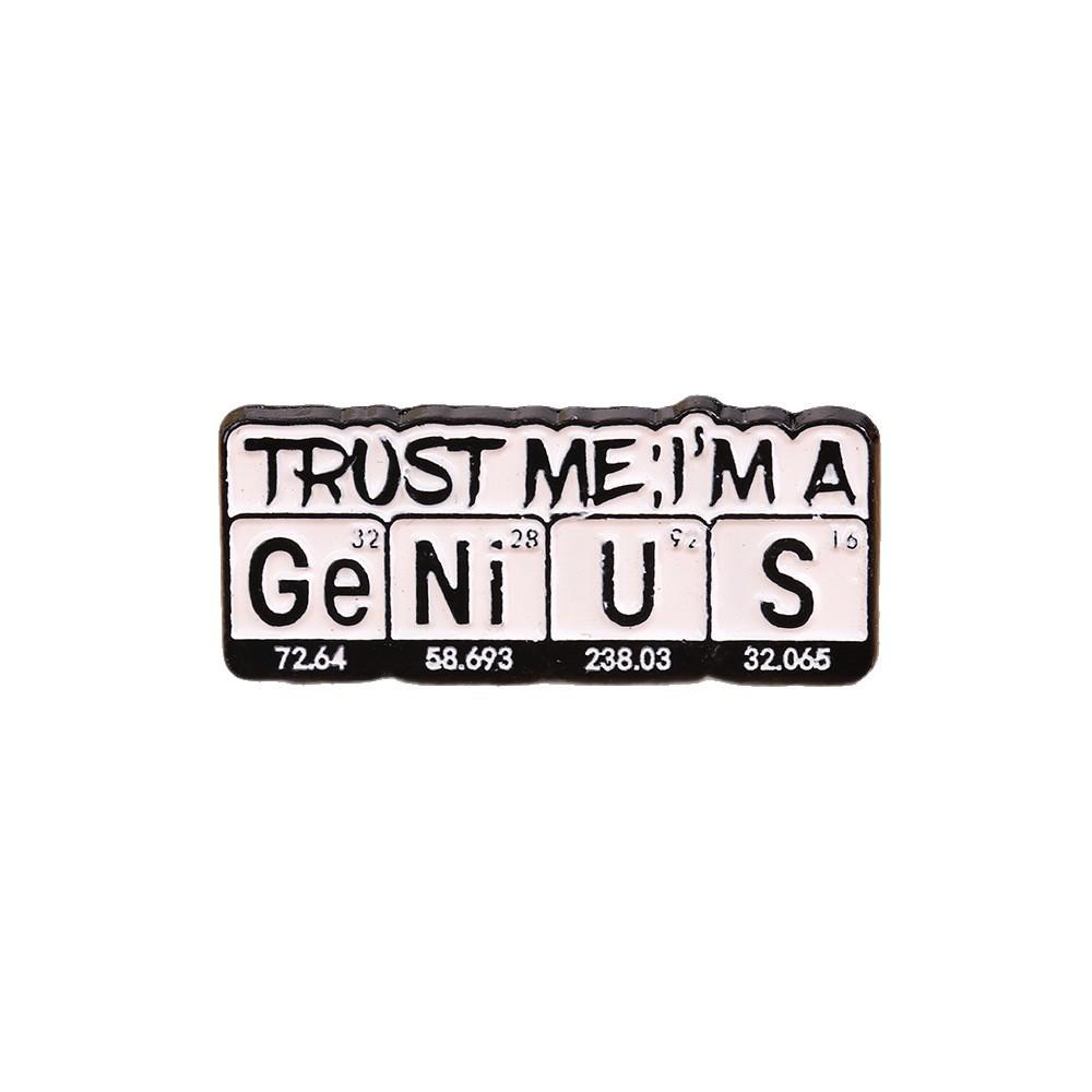 Personality Creative Chemical Elements Alphabet Brooch Niche High-end Clothing Accessories Collar Pin Medal Accessories