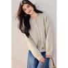 Elegant Fashion Korean Style Autumn Winter Women Knitted Cardigan O Neck Knitting Loose Casual Outerwear Ladies' Basic Warm Overcoat