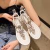 New Arrived Summer Flats Sandals Women Crystal Clip Toe Slippers Trend Luxury Brand Ladies Shoes Beach Causal Slides
