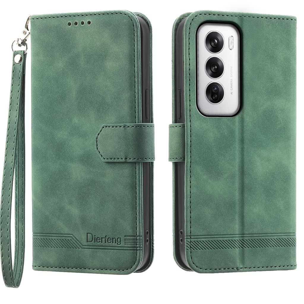 DIERFENG DF-03 Для Oppo Reno12 5G (Глобальный) Ударопрочный Чехол Кошелек из Кожи Чехол для Телефона