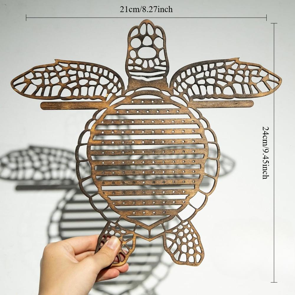 Подставка-органайзер для ювелирных изделий - Уникальный дизайн в виде черепахи для сережек, ожерелий и браслетов - Крепится на стену - Отличная идея для подарка - Милый домашний декор
