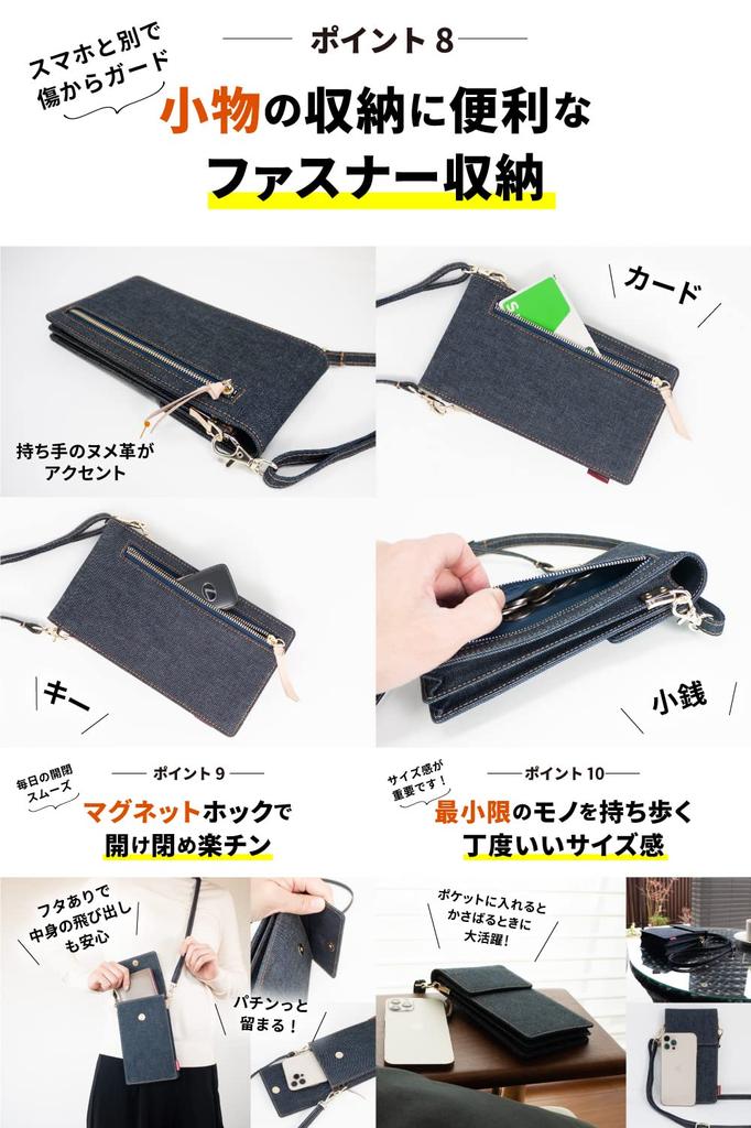 Сумка для смартфона Okayama Denim Wallet Pochette Crossbody Smartphone Shoulder Indigo Blue [Need Network] Женская