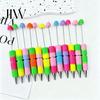 Novelty Rainbow Pens DIY Beadable Pen, Colorful Fancy Beaded Crafting Ballpoint Gift for Students, Party Favors, Creative Office Supplies Decorative