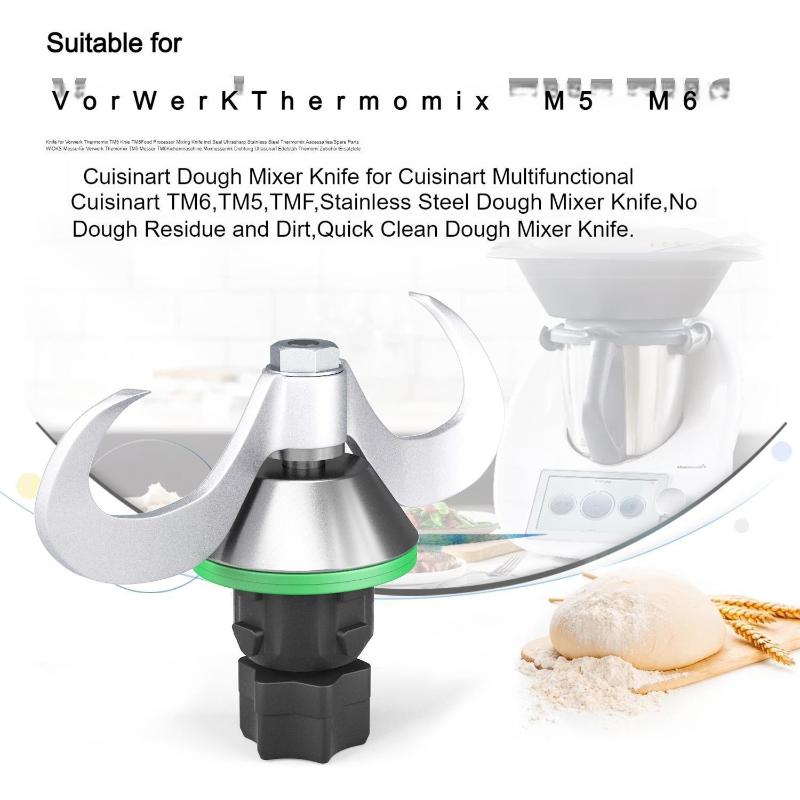1 шт. Для Tm5 Tm6 Замешивание теста Гладкое смешивание Нержавеющая сталь Насадка-нож для миксера Запасные части Насадка-нож для замешивания теста