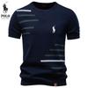 Ralph Lauren 2026 Лето Новый Стиль Вышитая Хлопковая Мужская Футболка с Коротким Рукавом Шерстяная Повседневная Футболка с Круглым Вырезом Вязаная