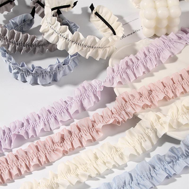 Bilateral Curly Edge Ruffled Lace Ribbon for DIY Hair Accessories, Clothing, Curtains, and Packaging