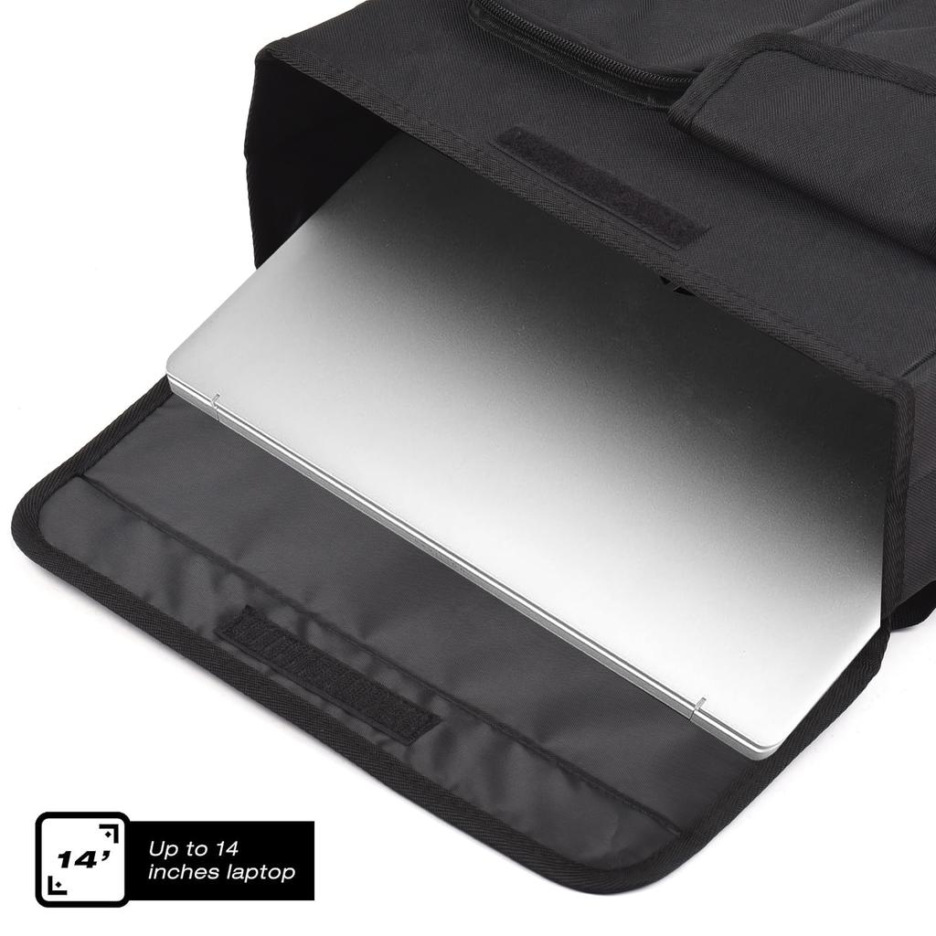 Mobility Scooter Bag Convenient Organizer Pouch with Laptop Pocket and Cup Holders