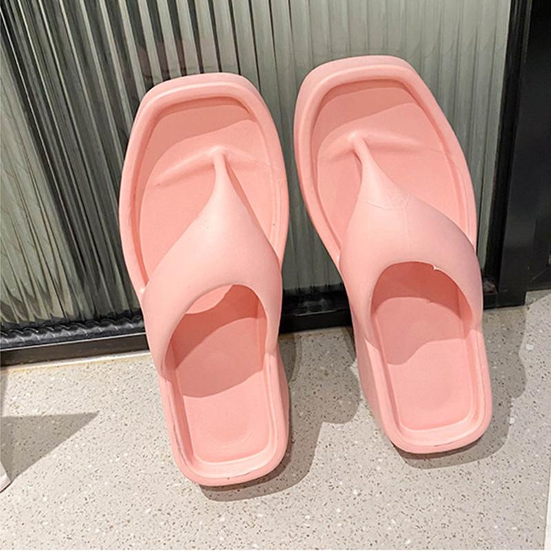 Модные женские тапочки с узором «елочка», уличные сандалии Macaron на толстой подошве, удобные женские тапочки