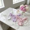 Bow Ribbon Lace Flower Transparent Briefs Mesh Female Lingerie Ruffle Floral Bowknot Panties  Girl